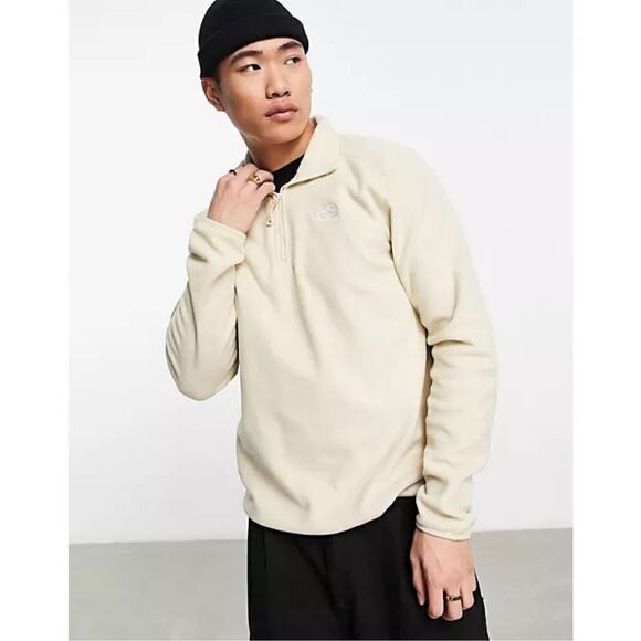 The North Face Glacier 100 beige hiking fleece 1/4 zip pullover sweater - Picture 10 of 10